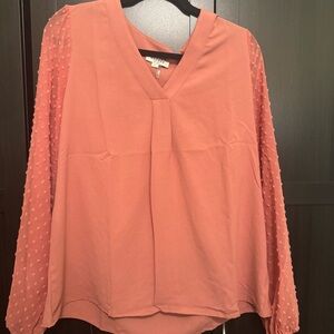 ANDREE BY UNIT Peach Textured Sleeve Blouse​